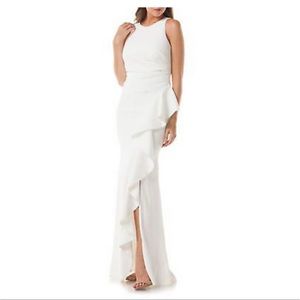 Like New CARMEN MARC VALVO INFUSION Cutaway Cascade GOWN Size 10